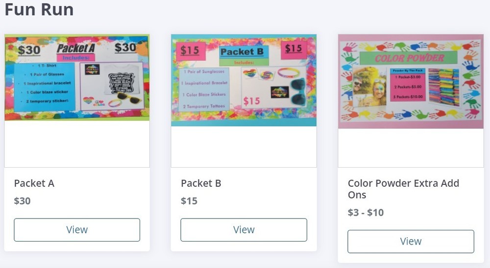 Color Fun Run Packets