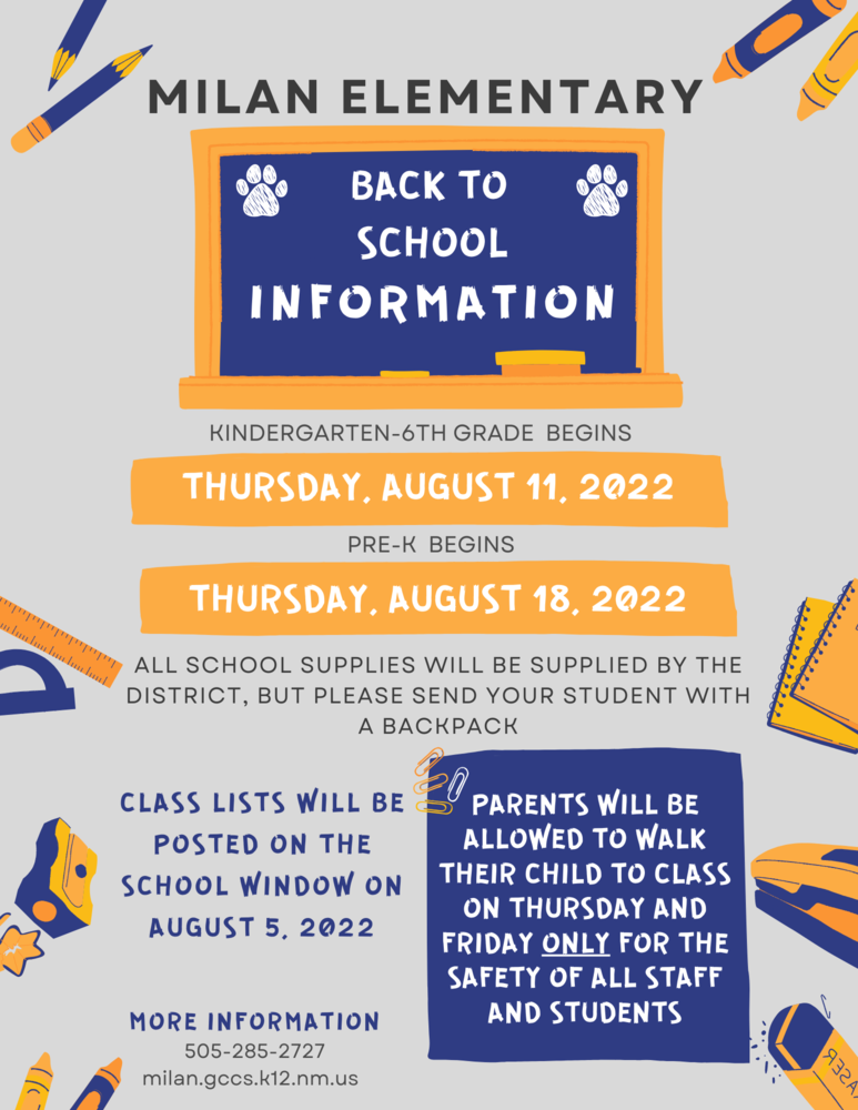 MES Back to School Info