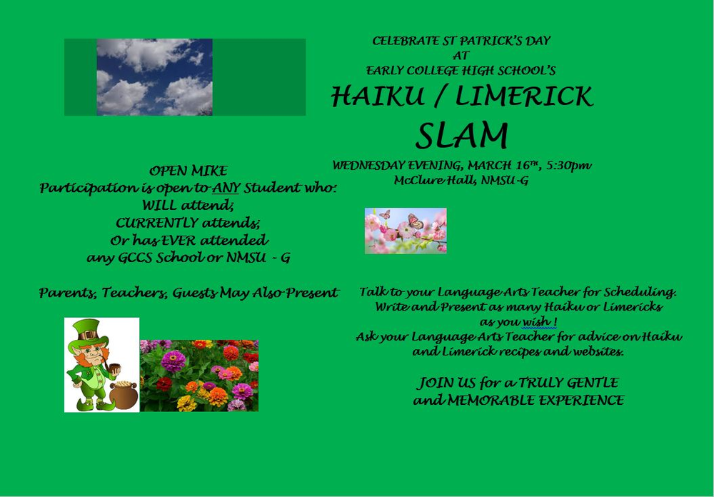 Haiku Limerick Slam