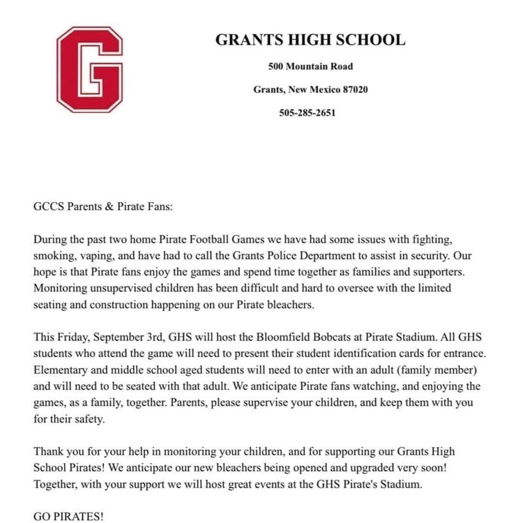 GHS letter