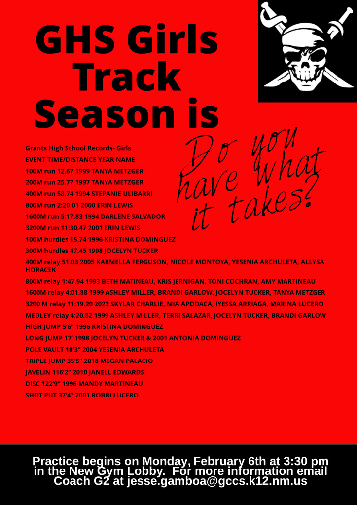Girls Track New Season Flyer